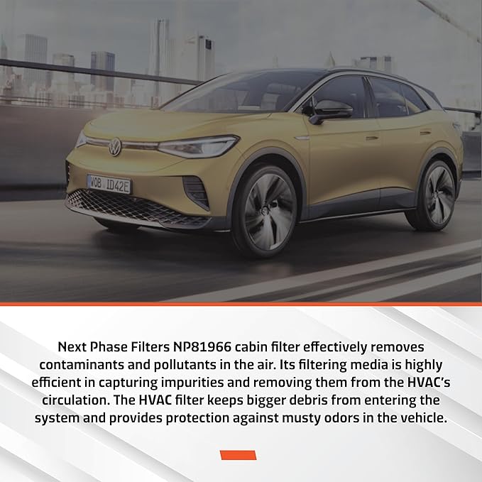 Carbon Cabin Air Filter Replacement - Pack of 1 - Made in USA - Compatible with 2021-2023 Volkswagen ID.4 Electric, 2023 Audi Q4 E-Tron & Q4 E-Tron Sportback - Replaces O.E. 1EA819669