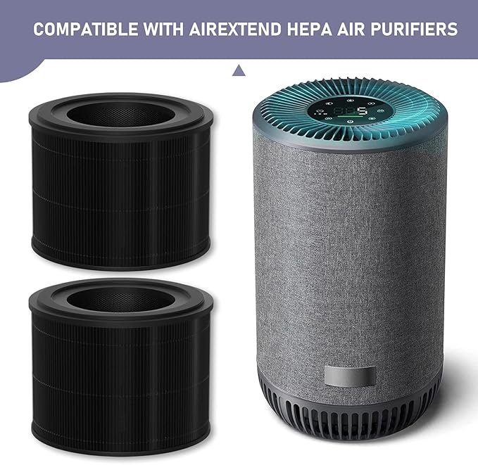 Ontheone Filter Replacement Compatible with AirExpect/AirExtend Air Cleaner Purifier JL-AP-TB01, 4-Stage Filtration High-efficiency Activated Carbon 3-IN-1 Air Clean Voc Dust, 2 Pack
