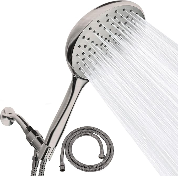 SparkPod 6-Inch High Pressure Handheld Shower Head with Hose - Elegant Brushed Nickel