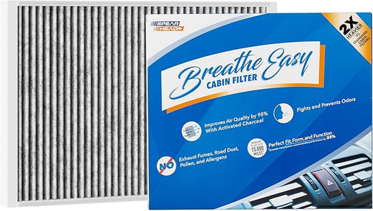 Spearhead Odor Defense Breathe Easy AC & Heater Cabin Filter | Fits 2017-24 A4 A5 A6 A7 A8 Q5 Q7 Q8 e-tron & RS/S Variants, 2019-24 Cayenne | Up to 25% Longer Lasting w/Activated Carbon (BE-211)