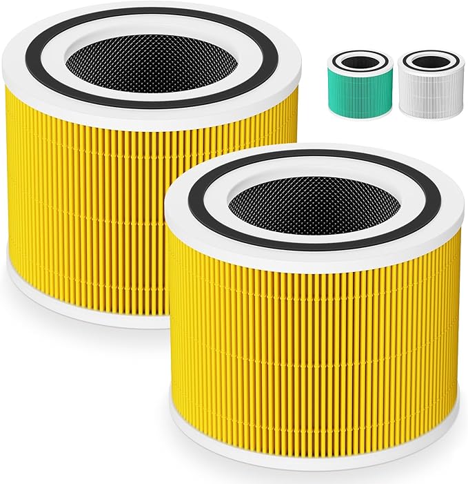 Core 300 Pet Care Replacement Filter for LEVOIT Core 300/ Core 300S/ Core 300-P/Core 300S-P/Core P350 Air Purifi-ers, 3-IN-1 HEPA Filter, Compared to Part# Core 300-RF, Yellow (2 Pack)