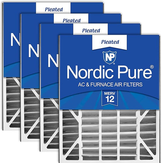 Nordic Pure 20x25x5 (19_3/4 x 24_1/4 x 4_7/8) Air Bear Replacement 259112-102 MERV 12 Air Filters 4 Pack