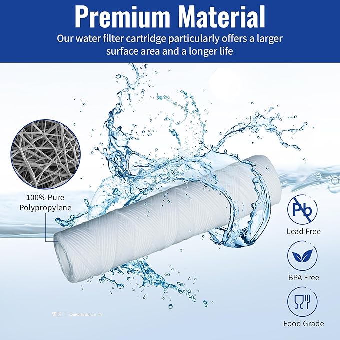 CFS – 5 Micron Sediment Water Filter Cartridges Compatible with Campbell 1SS Models – Removes Bad Taste and Odor – Whole House Replacement Filter Cartridge – 9-3/4" Cartridge, 10 Pack