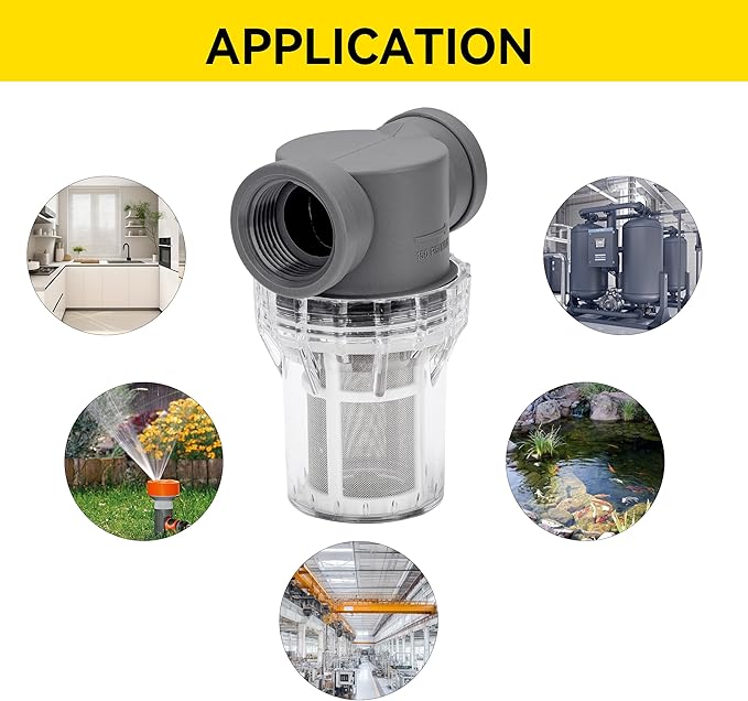 1'' Female NPT in-Line Strainer - Garden Hose Filter for High Pressure Washer, Sediment Filter with 60 Mesh Stainless Steel Screen (1'' 60 Mesh)