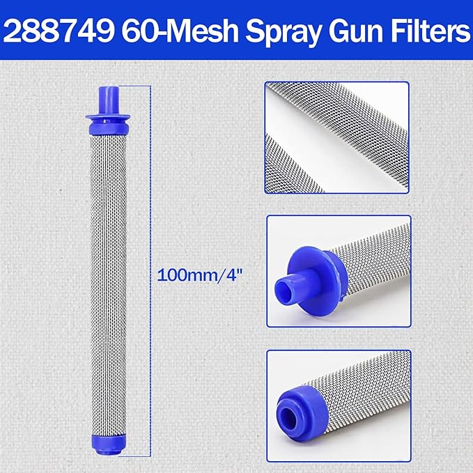 2-Pack 288716 3/4" Inlet Strainer + 10-Pack 288749 Airless Spray Gun Filters – Compatible with Graco SG10, SG20, SG Pro, X5, X7, Prox Series – Paint Sprayer Replacement Parts