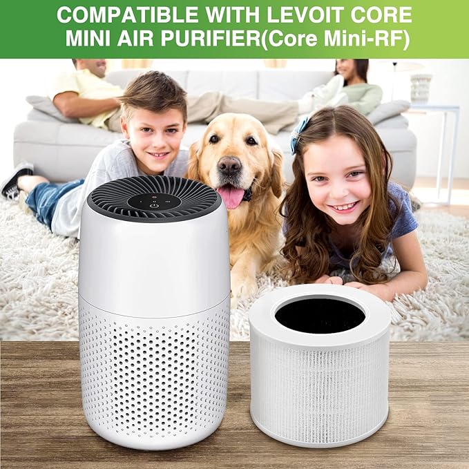 Core Mini Replacement Filter Compatible with LEVOIT Core Mini Air Purifier,Core Mini-P, 3-in-1 Replacement Filter, Replace Part #Core Mini-RF, 2 Filter & 10 Fragrance Sponge