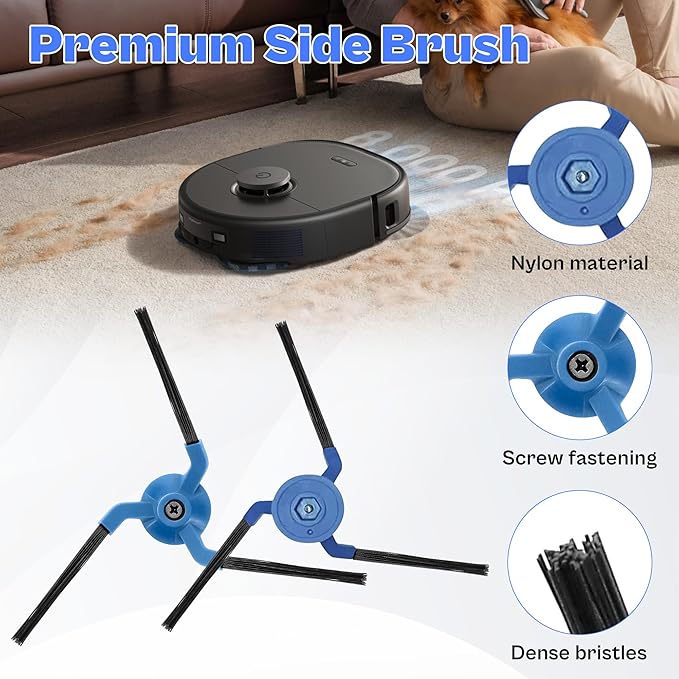 21 Pack X10 Pro omni Replacement Parts compatible with Eufy X10 Pro Omni Robot Vacuum Accessories, 1 Main Roller Brush, 6 Dust-Bags, 4 Side Brushes, 4 Mop Pad, 1 Cleaning Brush, 4 Filters LUXRILIX