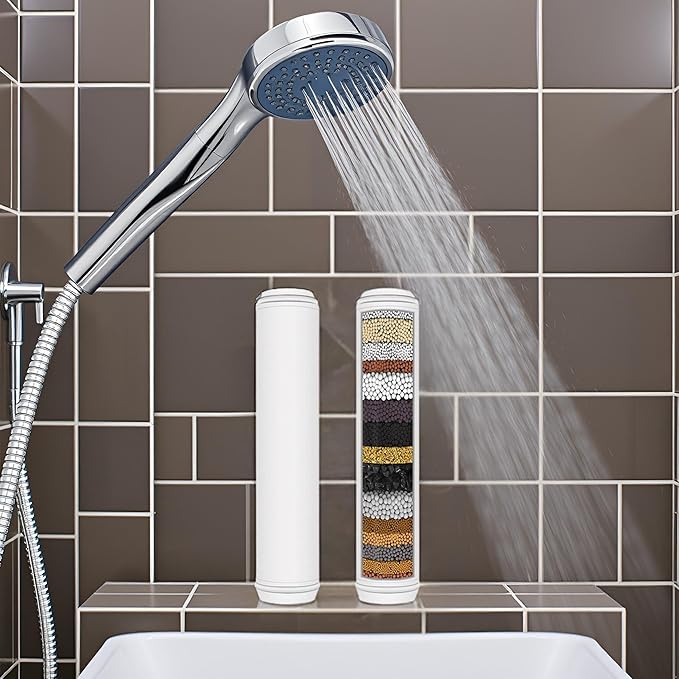 Shower Filter Replacement for Handheld Shower Head, 18-20 Stage Replacement Filters Compatible with PWERAN Filtered Shower Head 2 Pack for Hard Water