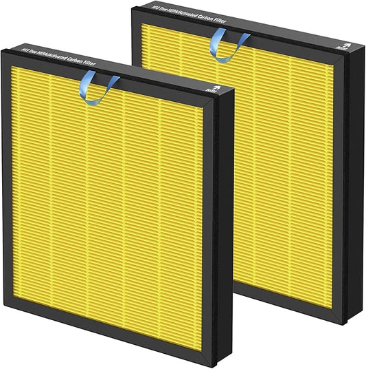Vital 100S Pet Care Replacement Filter Compatible with LEVOIT Vital 100S Air Purifier, 3-in-1 HEPA Activated Carbon Vital 100S-P Filter, Vital 100S-RF-PA (LRF-V102-YUS), 2 Pack, Yellow