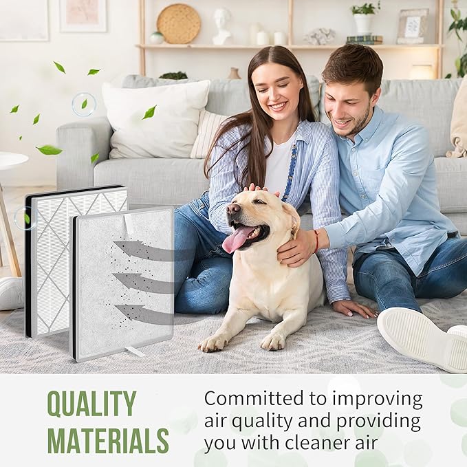 HE401 Filter Replacement for Shark Air Puri-fier 4 Filter Replacement, Compatible with Shark Air Puri-fier 4 HE400 HE401 HE402 HE405, 3-Pack H13 True HEPA with Advanced Odor Lock Filter