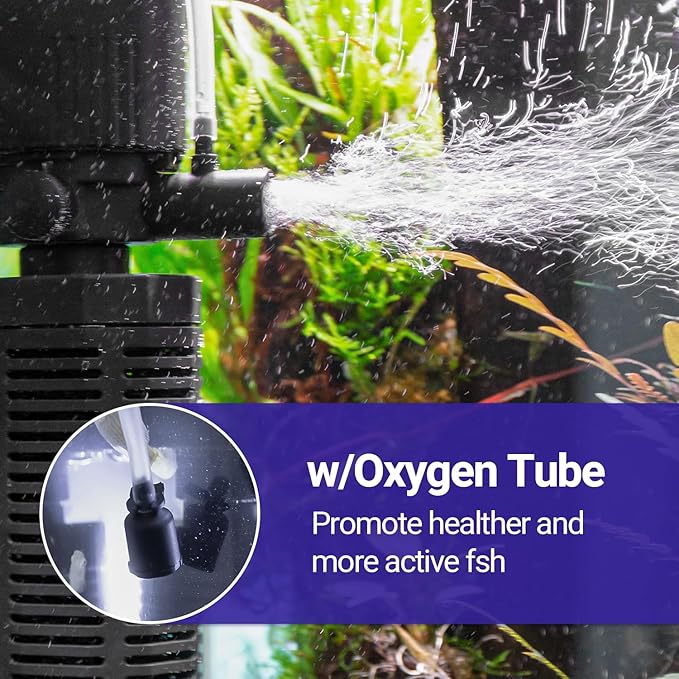25W Aquarium Internal Filter for 75-150 Gallon Tanks, Power Biochemical Sponge Fish Turtle Tank Filter with Aeration System, Silent Submersible Filters, 317 GPH