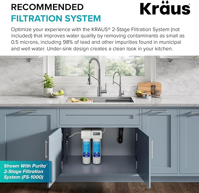 KRAUS Bolden Single Handle Drinking Water Filter Faucet for Reverse Osmosis or Water Filtration System in Spot-Free Antique Champagne Bronze, FF-104SFACB