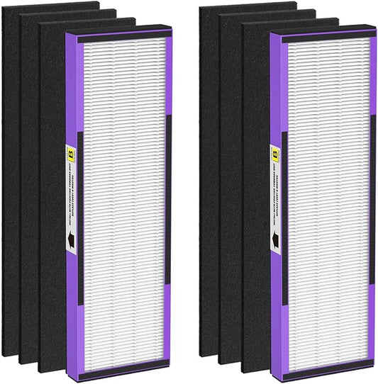 FLT4850PT H13 True HEPA Replacement filter B, compatible with Guardian AC4850PT AC4825 AC4900 CDAP4500AC4300, Pack of 2 HEPA Filter and 6 Carbon Pre-Filters