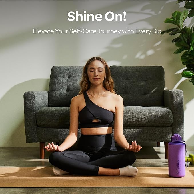 Hydracy Water Bottle with Time Marker -Large BPA Free Water Bottle & No Sweat Sleeve -Leak Proof Gym Bottle with Fruit Infuser Strainer & Times to Drink -Ideal for Fitness Sports & Outdoors