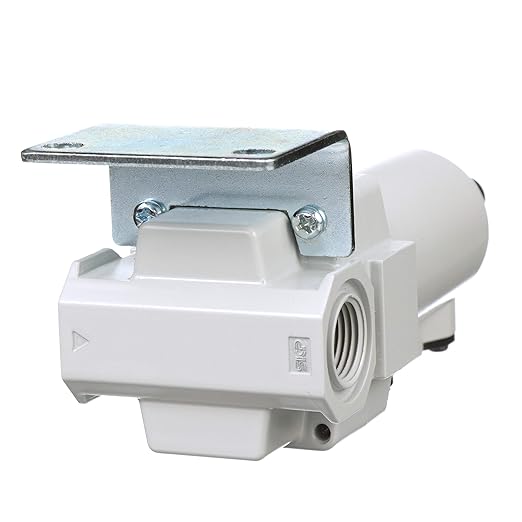 PneumaticPlus SAFM300-N03BD-MEP Compressed Air Coalescing Filter, 0.1 Micron, 3/8" NPT - Metal Bowl, Auto Drain, Bracket