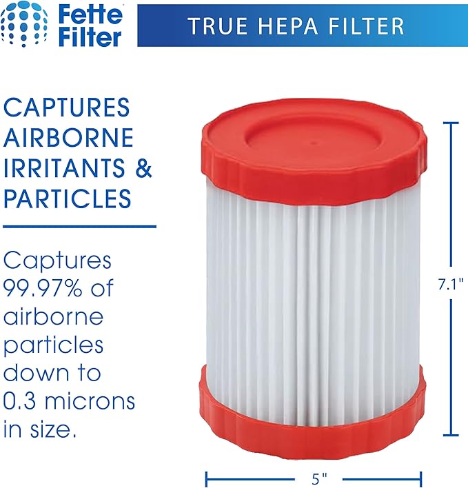 Fette Filter - VF320H HEPA Filter compatible with Bosch 18V 2.6-Gallon Wet/Dry Vacuum Cleaner GAS18V-3/GAS18V-10L includes 2 hepa replacement filters.