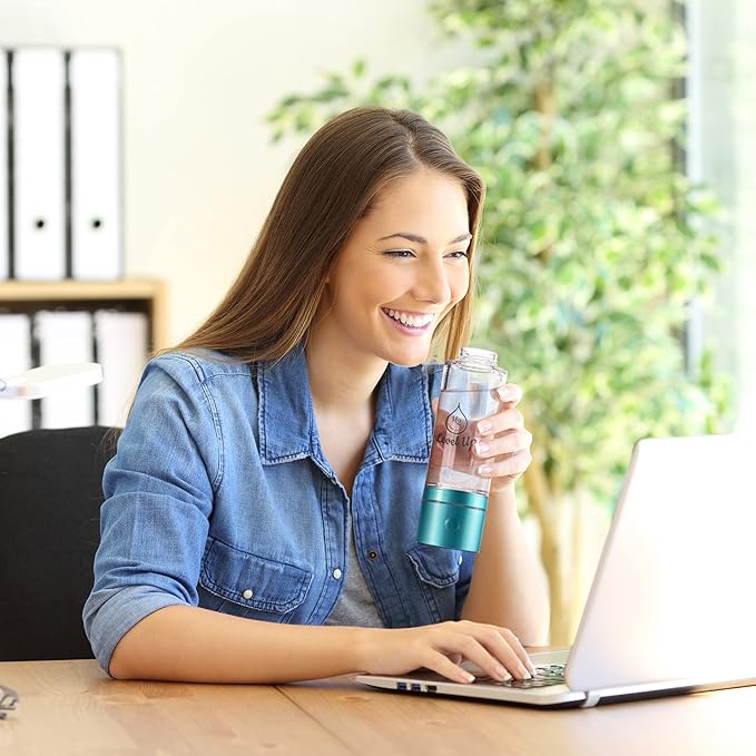 LevelUpWay 2025 Hydrogen Water Bottle Generator – Up to 2500 PPB Pure Hydrogen Water – Dual Chamber SPE PEM Technology – Blue – Enhanced Hydration Solution