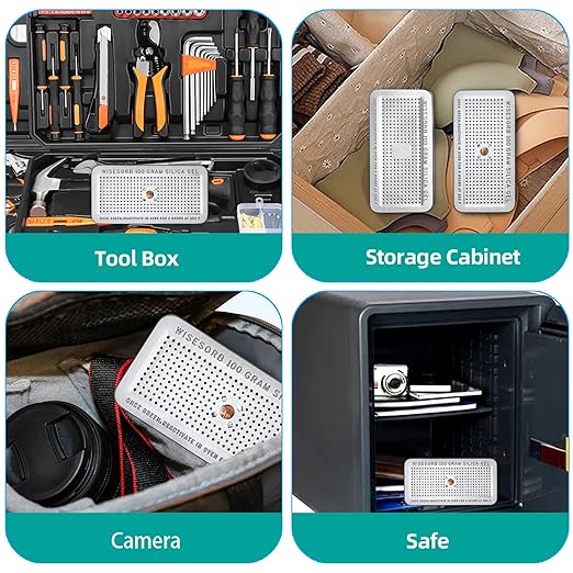 100 Gram 20 Pack Indicating Silica Gel Canister, Gun Safe Dehumidifier (Orange to Green), Reusable Desiccant Canister Dehumidifier