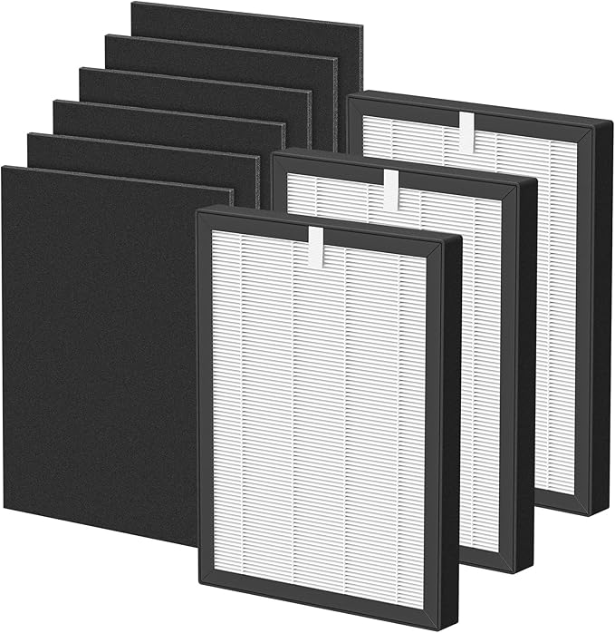 ProHEPA 9000 Replacement Filter Compatible with VEVA 9000 Air Puri-fiers, 3 Pack HEPA Replacement Filters & 6 Activated Carbon Pre-Fil-ters