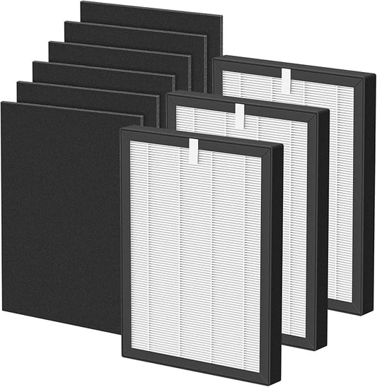 ProHEPA 9000 Replacement Filter Compatible with VEVA 9000 Air Puri-fiers, 3 Pack HEPA Replacement Filters & 6 Activated Carbon Pre-Fil-ters