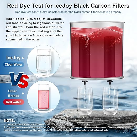 8-Stage Gravity Water Filtration System 3.0 Gallon-304 Stainless Steel Countertop System with 4 Filters and StandReduce 99.9% Chlorine, NSF/ANS 42 Certifcation