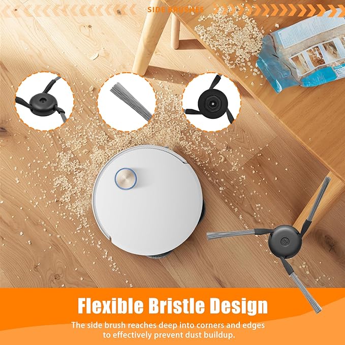 Accessories Kit for Dreame X50 Ultra Vacuum Cleaner, 1Set Main Brushes, 4 HEPA Filters, 4 Mop Pads, 6 Vacuum Bags, 6 Side Brushes, 1 Cleaning Brush, 1 Screwdriver, 24 Pack Replacement Parts