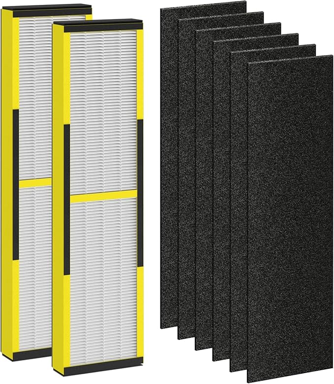 FLT4825 Replacement Filter B Fit for Germ Guardian Air Purifier, ac4825e Replacement Filter Fit for ac4825 AC4825 AC4300 AC4900 AC4825DLX AC4850 CDAP4500 AP2200, 2 True HEPA + 6 Carbon Filters