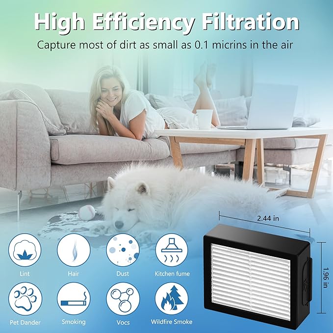 Improvedhand Filters Replacement for i-Robot Roomba E I & J Series i1+ i3 i3+ i4 i5/plus i6 i6+ i7 i7+/plus i8 i8+ E5 E6 E7 Vacuum Cleaner parts 4639161,6 Pack High Efficiency Filters+1 Cleaning Brush