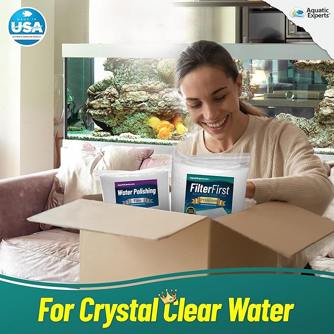 Aquatic Experts Aquarium Polishing Filter Pad, Water Polishing Pad for Aquarium Filters, Filter Floss for Fish Tank Filters, (100 Micron, Aquarium Bundle)