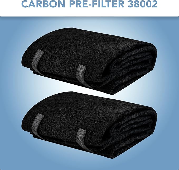 CFS – Pack of 2, Premium Cut-to-Fit Activated Carbon Pre-Filter Pad Compatible with 38002 Models – Fresh & Filtered Air for Indoor and Home – Charcoal Air Filter Sheet – 16" x 48" – Black