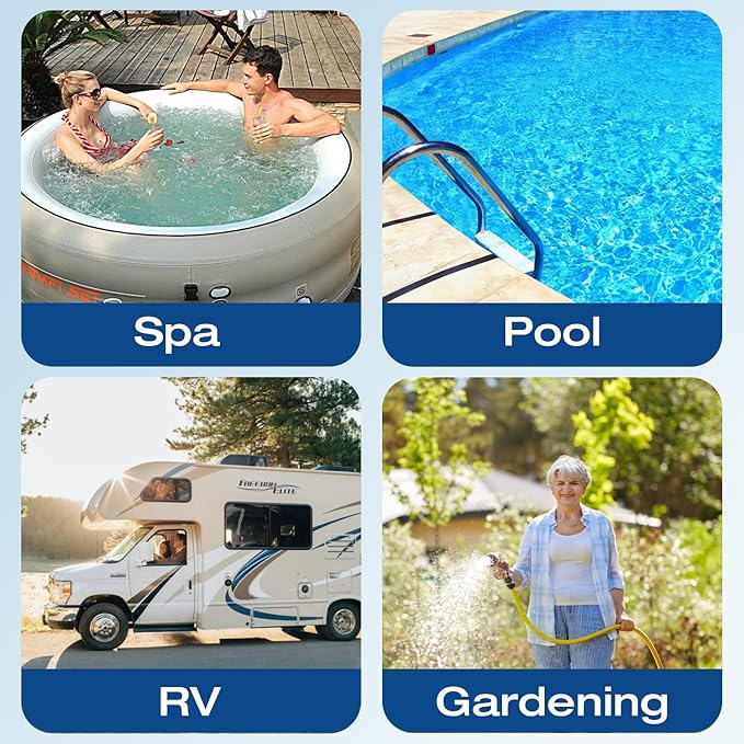 H&G lifestyles Hose Filter for Filling Pool,Iron Filter for Garden Hose,Remove Iron Manganese Calcium for Well Water, Water Softener Fits Standard 3/4" GHT Thread, Up to 75,000 Gallons