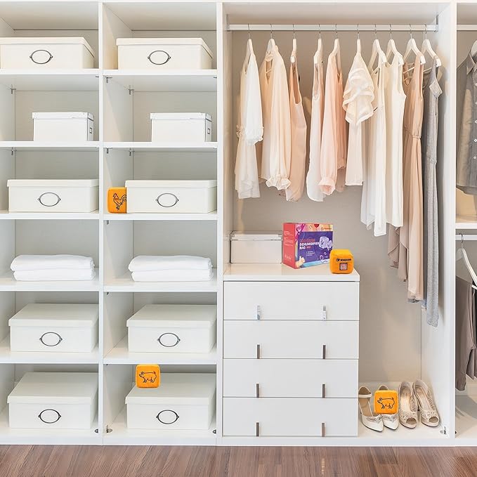 16Pcs 200g Desiccant Dehumidifier Bags, Rechargeable Indicating Silica Gel Beads, Gun Safe Dehumidifier, Desiccant Moisture Absorbers with Visible Window for Storage