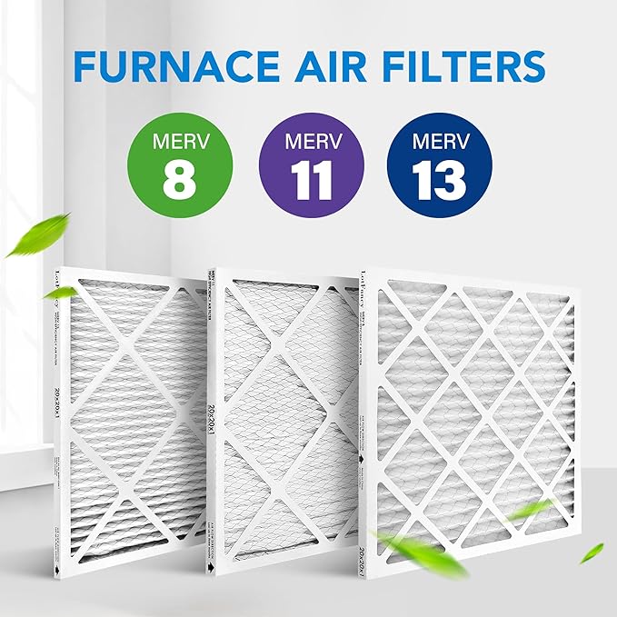 LotFancy 20x20x1 Air Filter, 6 Pack MERV 11 Pleated Furnace Air Filters Replacement for HVAC (Actual Size: 19.75"x19.75"x0.75")