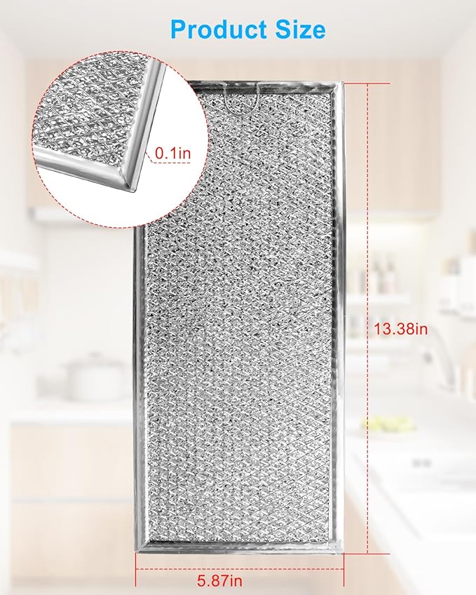 Grease Filter Fit for GE Microwave Oven JVM6175SF1SS JVM6175SK1SS JVM6175SK2SS JVM6175SK3SS, 2 Pack Microwave Filter