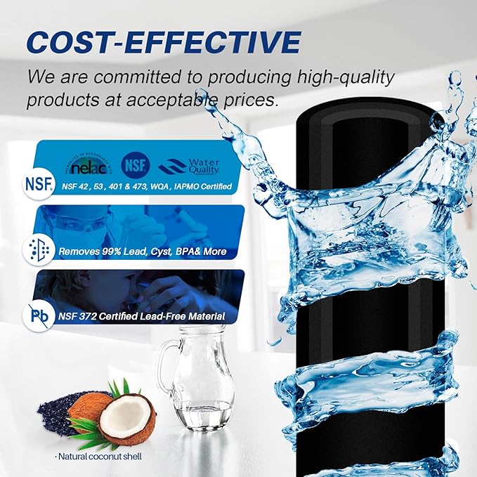 GOLDEN ICEPURE Replacement for GE SmartWater FMG-1, WFC1201, MWFA, MWFP, PF8, RWF1060, Kenmore 469991, GWF, GWFA, RWF0600A, GSE25GSHECSS, 197D6321P006 Refrigerator 4PACK