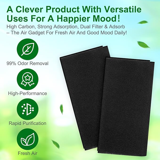 8 Pcs Activated Carbon Filter Cut-to-fit Carbon Filter Sheet for Air Charcoal Filters 16 x 48" Air Filters Replacement VOC Parts Accessories