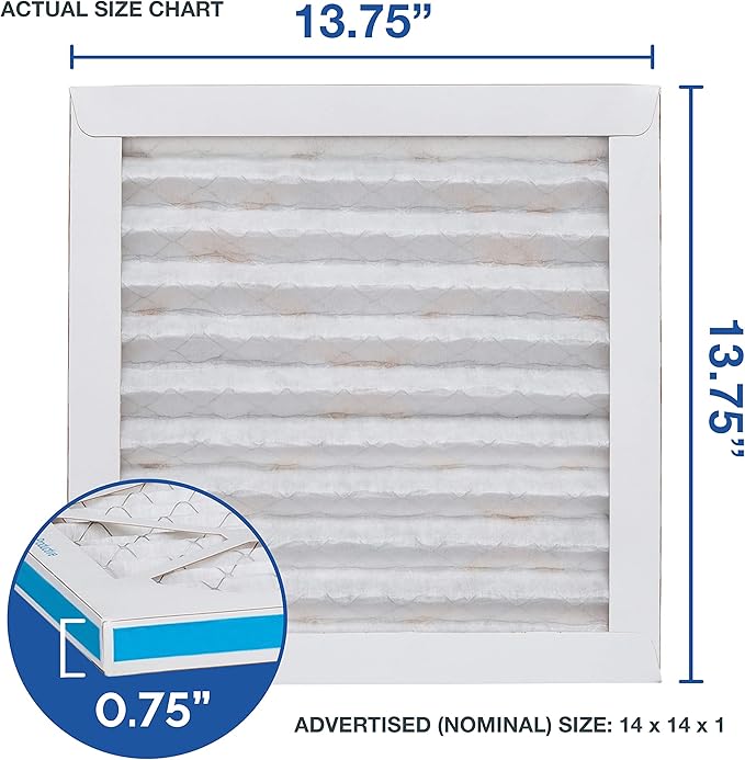 14x14x1 AC and Furnace Air Filter by Aerostar - MERV 11, Box of 2