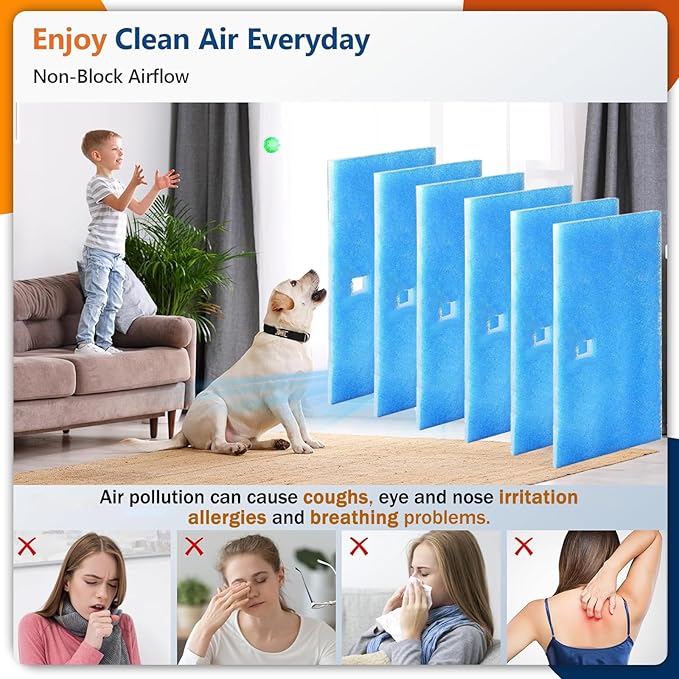 6 Pack RV AC Filter 6" X 14" MERV 8 Rated RV Air Filter Replacement Unit Compatible with Coleman Mach Air Conditioner