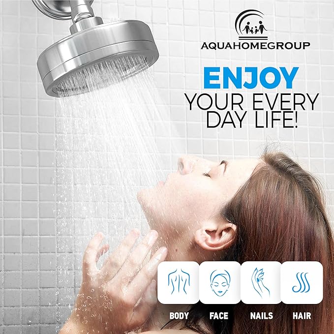 AquaHomeGroup 20-Stage Shower Filter Replacement Cartridge & Vitamin C + E + A Cartridges (2-Pack, No Housing) - Improve Shower Water Quality and Promote Healthier Skin and Hair