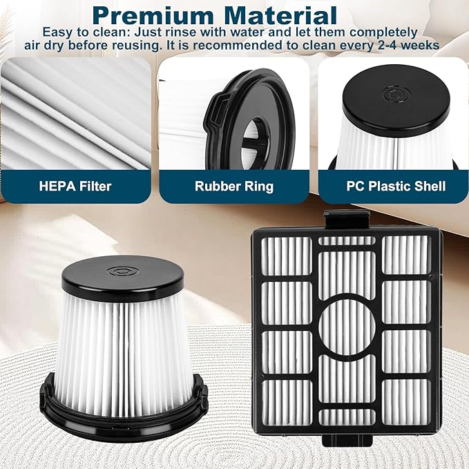 Replacement HEPA Filter for Shark BU3523 BU3521 BU3120 Cordless Stick Vacuum,Washable&Reusable Pre-Motor,Foam,and Auto-Empty System Filters-Compatible,Clean&Empty Cordless Vacuum Cleaner (4 Pack)