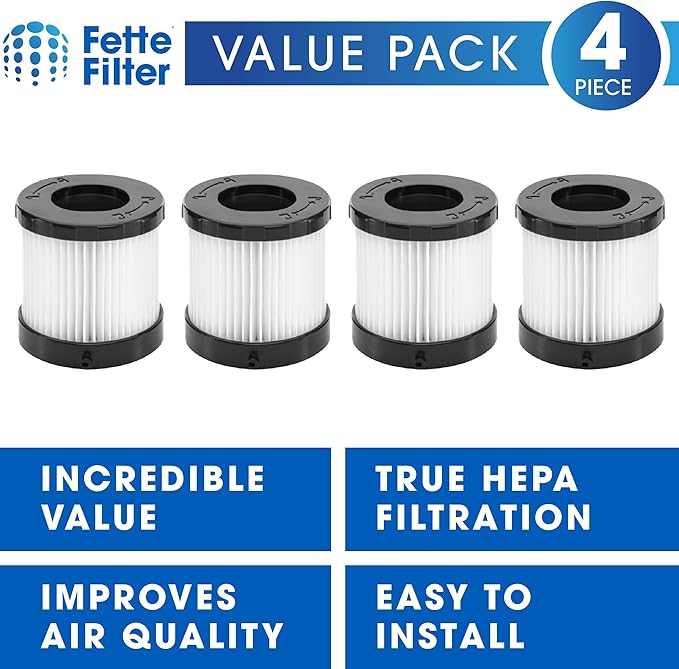 A32HF01 Premium HEPA Replacement Filter Compatible With RYOBI 18V ONE+ HP Brushless Jobsite Hand Vacuum Models PBLHV701 PBLHV701K PBLHV701B Part # A32HF01 Pack of 4