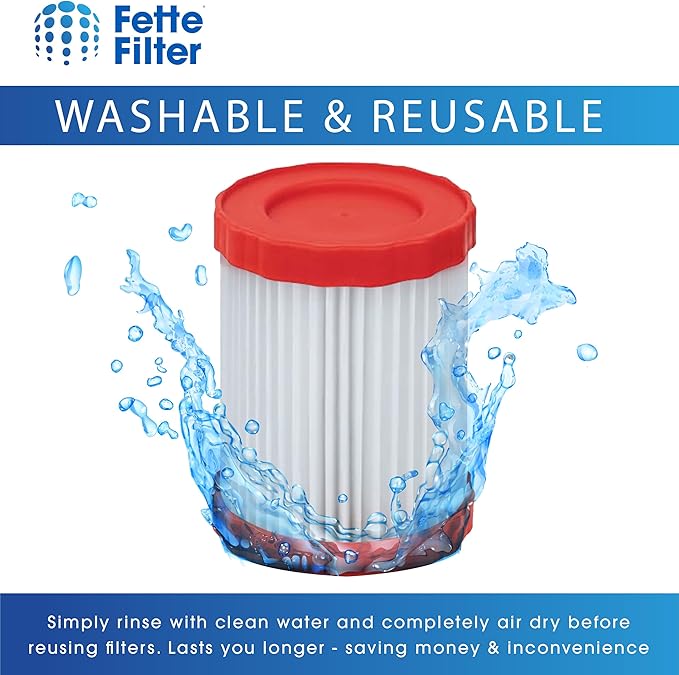 Fette Filter - VF320H HEPA Filter compatible with Bosch 18V 2.6-Gallon Wet/Dry Vacuum Cleaner GAS18V-3/GAS18V-10L includes 2 hepa replacement filters.