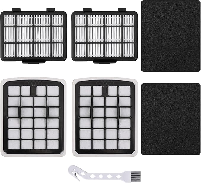 Replacment Filter Compatible with Eureka NEN186BL NEN180 Bagless Canister Vacuum Cleaner Replacement Parts, 2 Filters & 2 Dust Cup Filters Element, 4 Pack