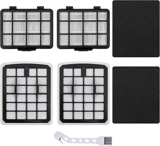 Replacment Filter Compatible with Eureka NEN186BL NEN180 Bagless Canister Vacuum Cleaner Replacement Parts, 2 Filters & 2 Dust Cup Filters Element, 4 Pack