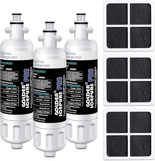 GOLDEN ICEPURE LT700P Replacement for 469690, ADQ36006101, ADQ36006102, LFX31945ST, LFX31925ST, LFX30766S, LFXC24726, LFXS24623, LSFXC2476S RWF1200 and Air Filter LT120F, 3Pack