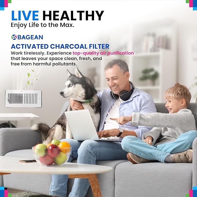 Cut to Fit Activated Carbon Filter Sheet 8” x 48” - Activated Carbon Air Filter for Air Purifiers Window AC Air Vent And More - Charcoal Filters Absorb Odors & Freshens the Air (1-Pack)