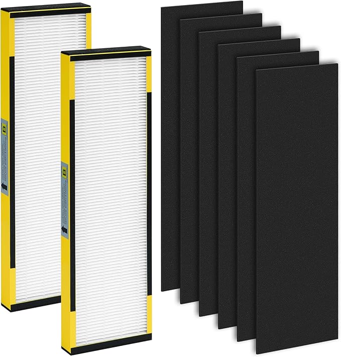 4 Pack FLT4825 HEPA Filter B Replacement for G-Guardian,Compatible with FLT4825 AC4825 AC4300 AC4800 AC4900 AC4850 AP2200CA AP2800CA, Air Purifiers,4 True H13 HEPA Filters + 10 Carbon Pre-Filters