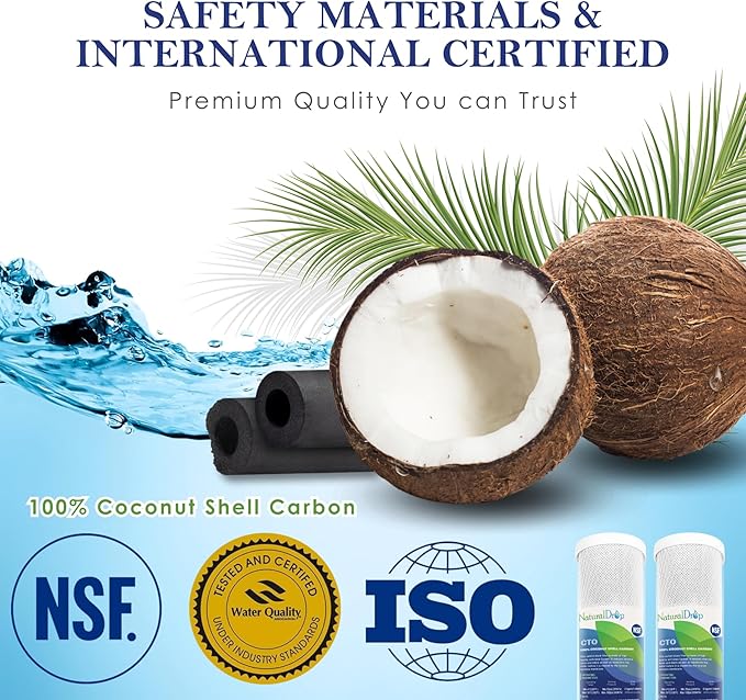 NSF Certified 3 Stage Reverse Osmosis RO Water Filters Replacement Universal 10” Water Filter System Compatible