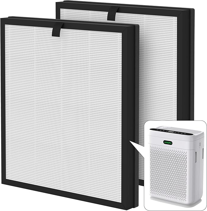 F1 Replacement Filter Compatible with Ameifu F1 Double-Sided Air Filter Purifier for Home Large Room Up to 2200 Sq Ft, 3-in-1 Filter of Premium Filters and Activated Carbon, 2 Pcs (1 Set)