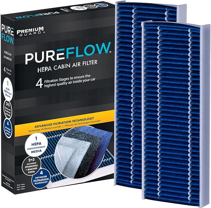 PureFlow HEPA Cabin Air Filter PC5764HX | Fits 2005-2020 Nissan Frontier, 2005-2012 Pathfinder, 2005-2015 Xterra, 2005-2009 Pickup, 2014-2015 NP300, 2009-2012 Suzuki Equator